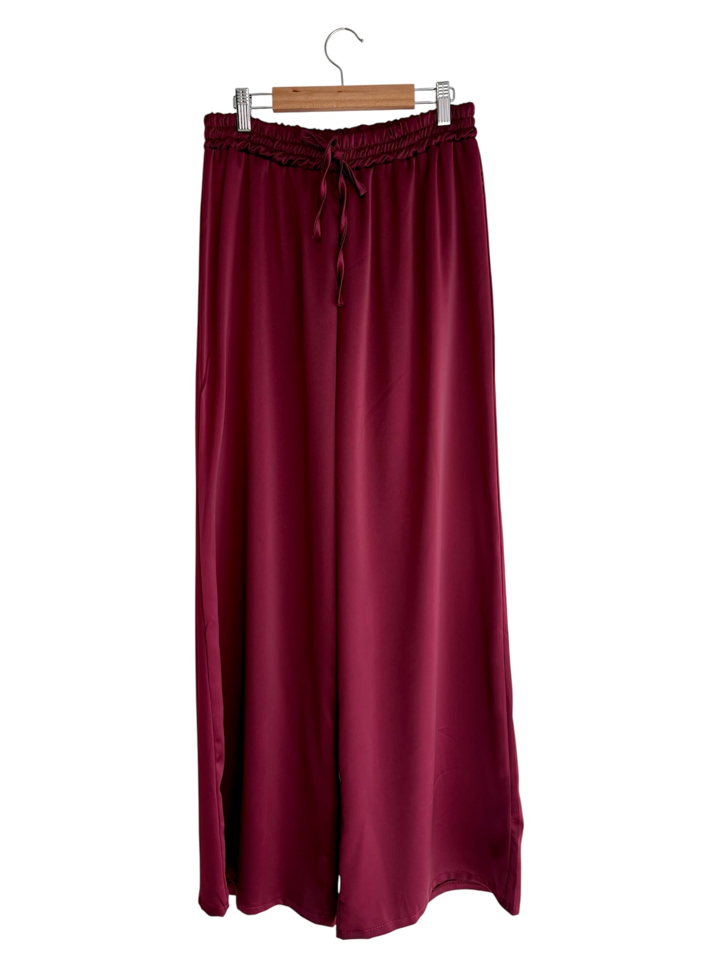 Conjunto calças, camisa e top burgundy | Minhámê