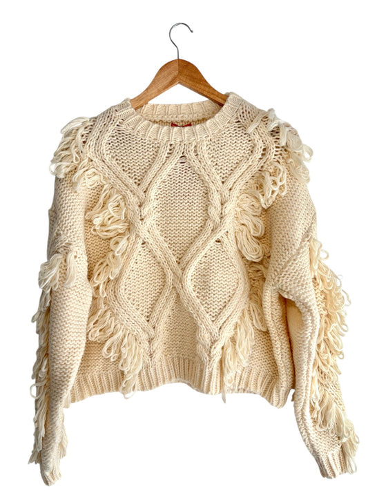 Camisola de malha texturada creme | Minhámê