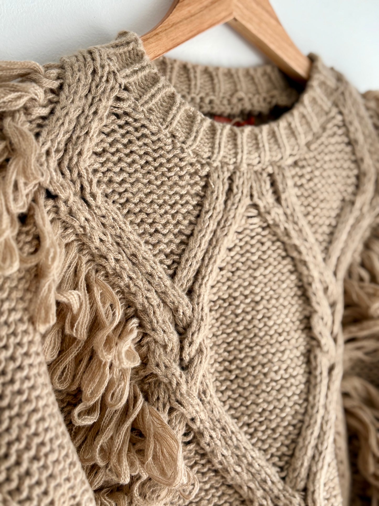 Camisola de malha texturada bege | Minhámê