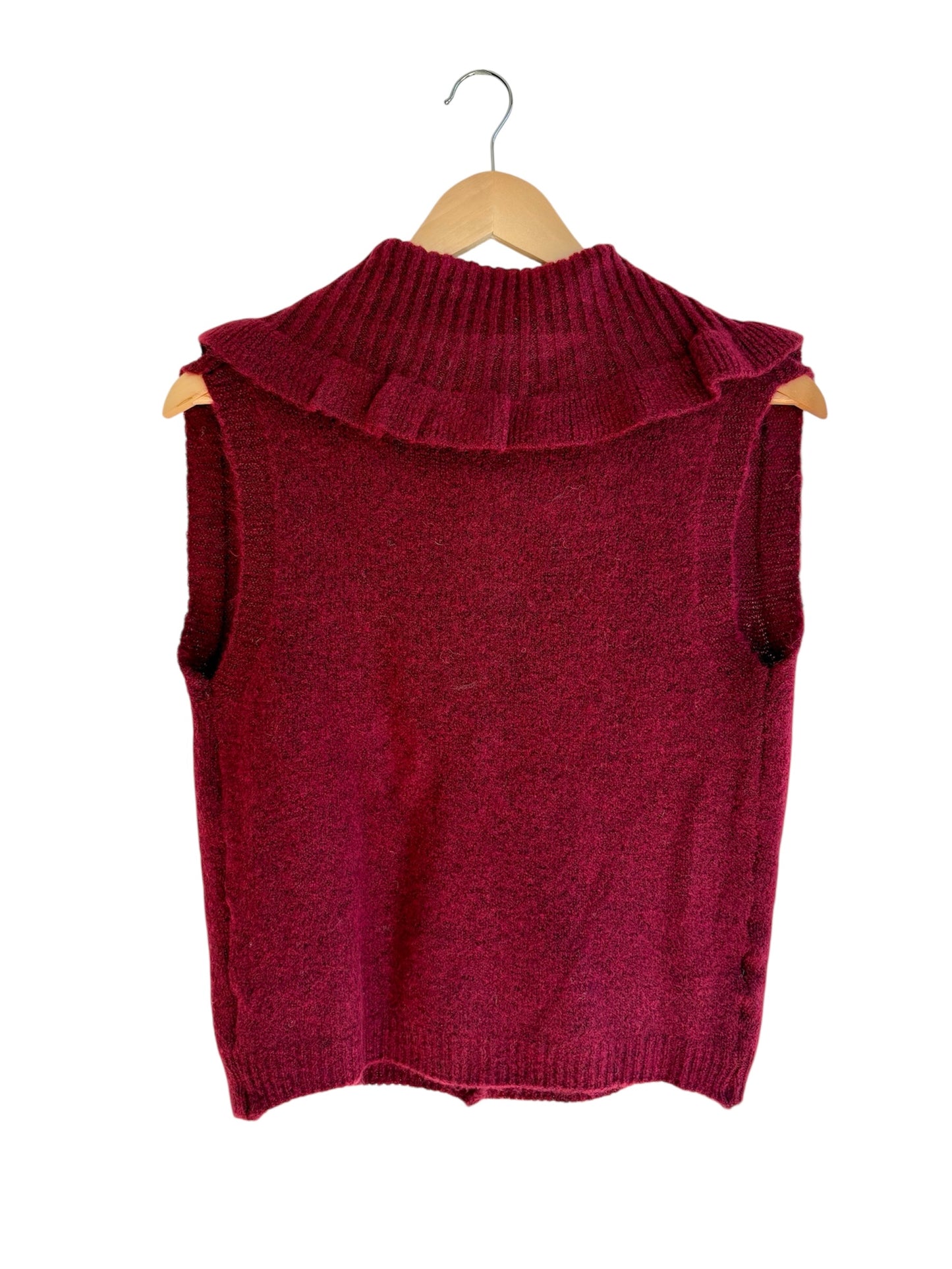 Colete de malha com golas bordeaux | Minhámê