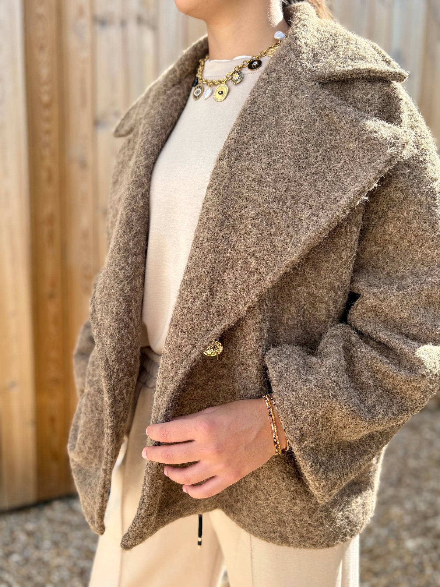 Casaco Oversize taupe | Minhámê