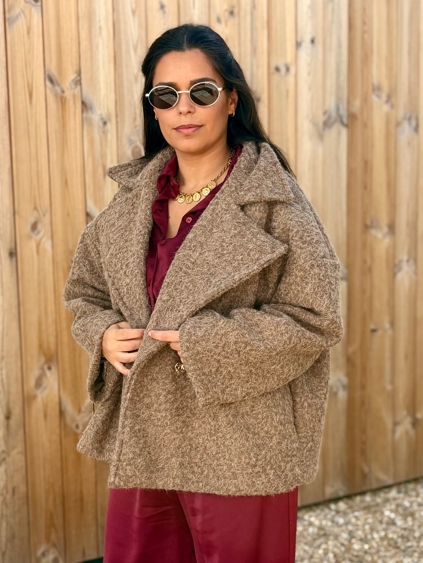 Casaco Oversize taupe | Minhámê