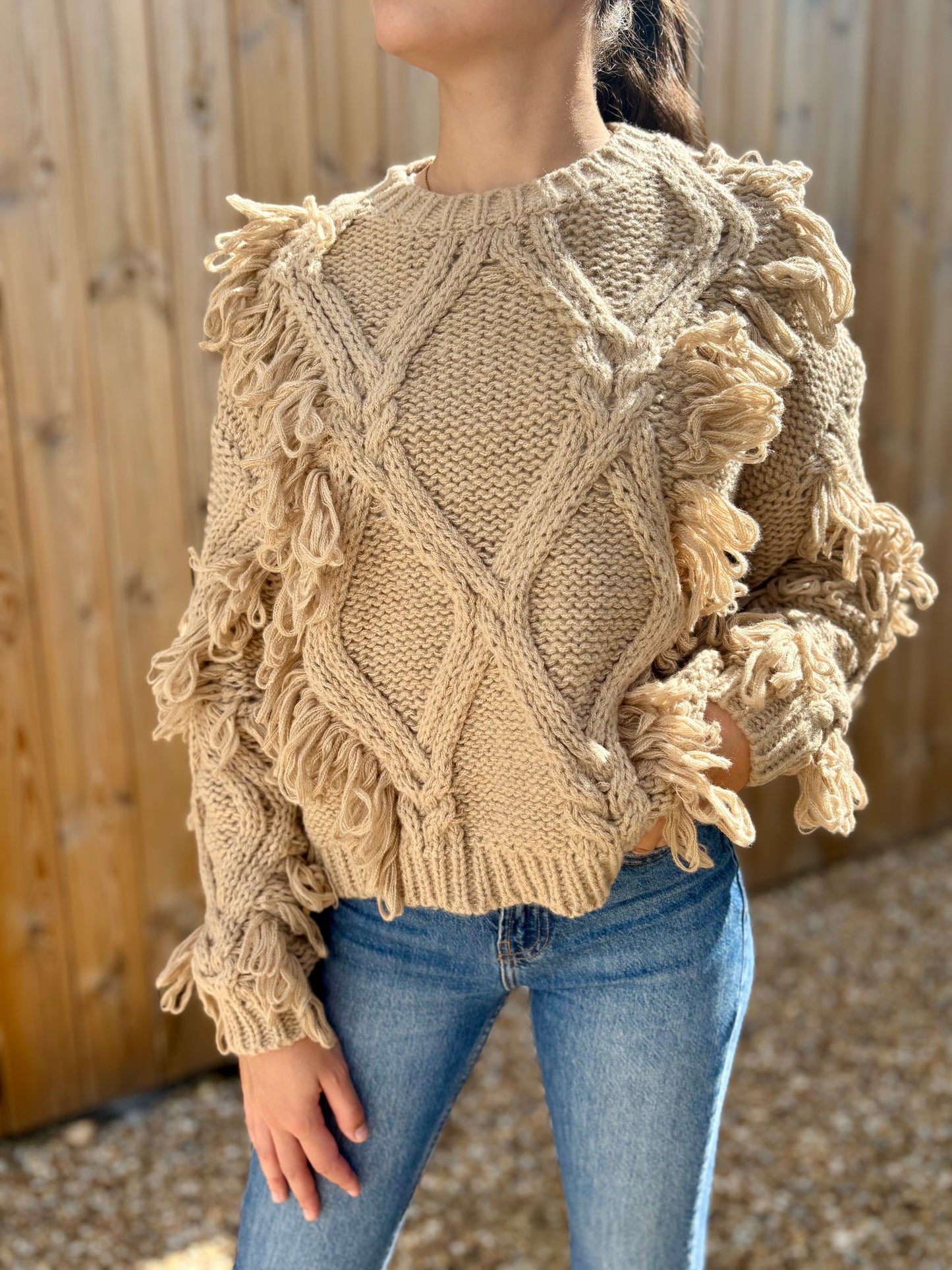 Camisola de malha texturada creme | Minhámê