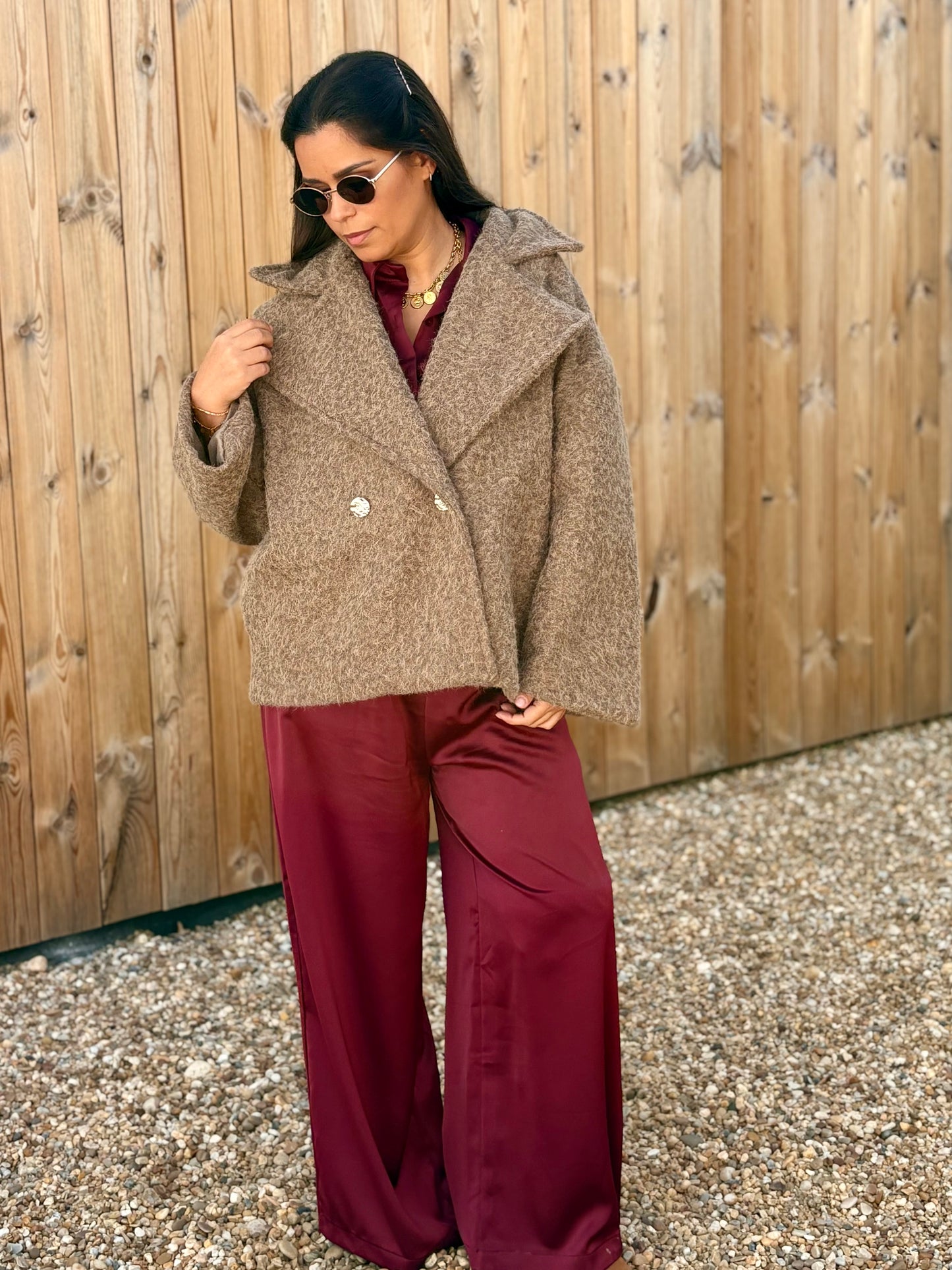 Casaco Oversize taupe | Minhámê