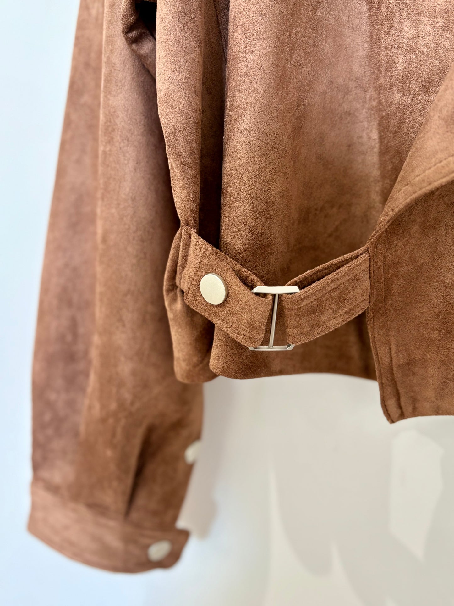 Casaco Biker pele de pêssego Castanho | Minhámê