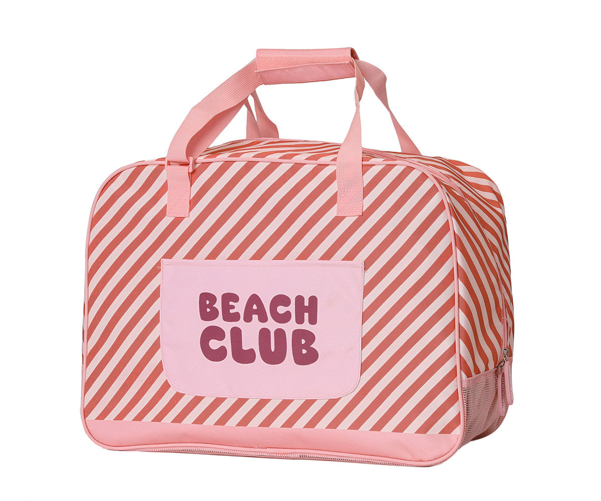 Bolsa de Praia Anti-areia Stripes Bloom & Blush | Monneka