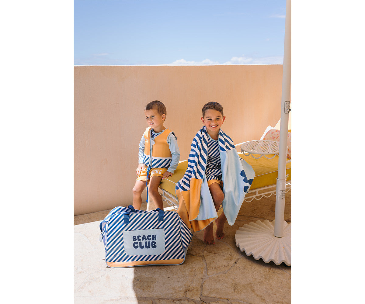 Bolsa de Praia Anti-areia Stripes Blues & Beyond | Monneka