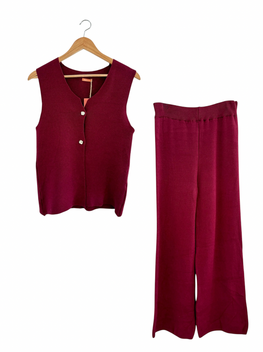 Conjunto de malha Burgundy | Minhámê