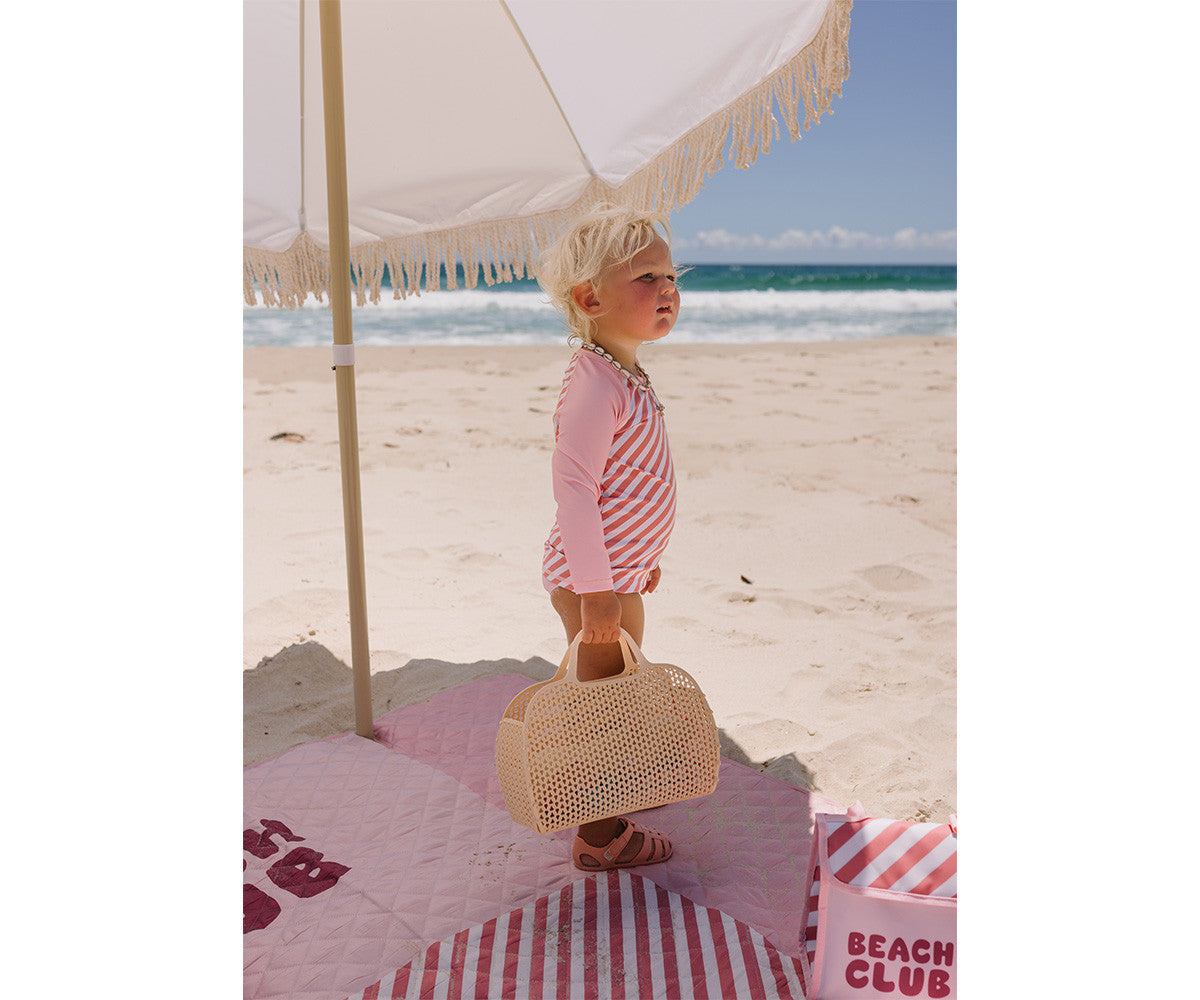 Camisola de Banho com Proteção Solar Stripes Bloom & Blush | Monneka