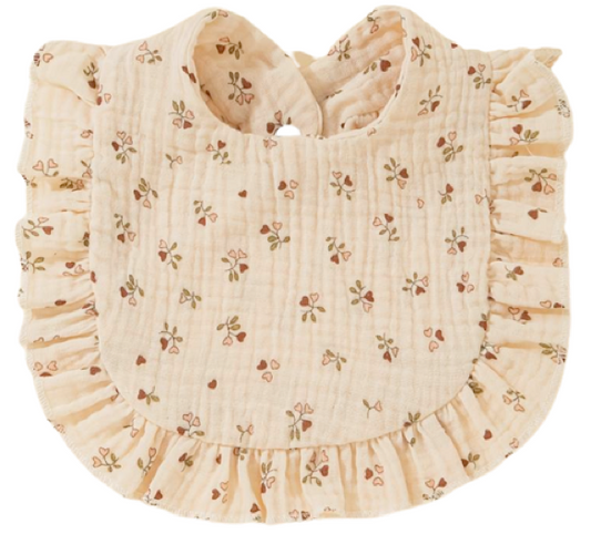 Babete seca-babinhas com folhos na cor flowers para bebés