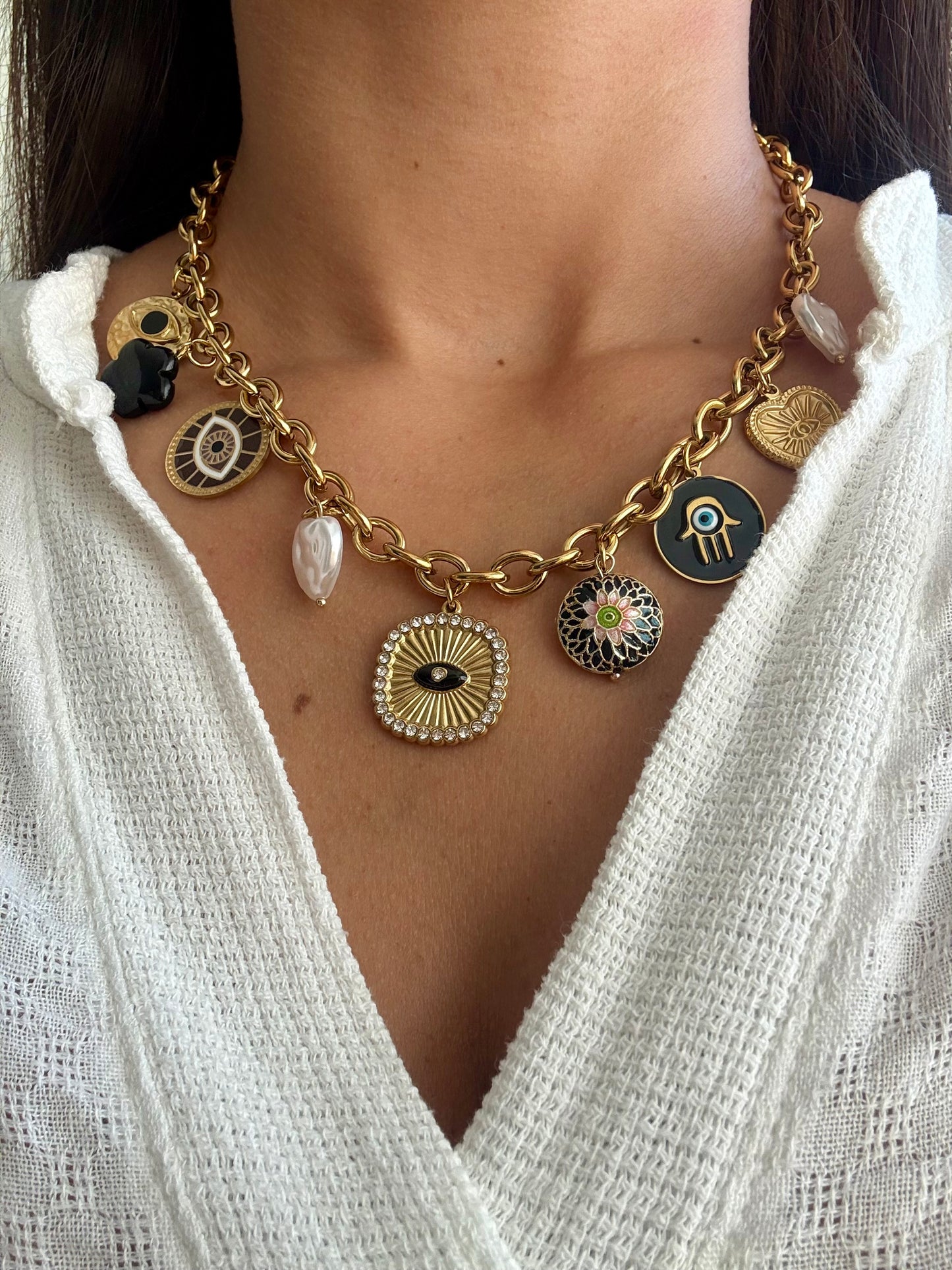 Colar Charm Olho Turco | Minhámê