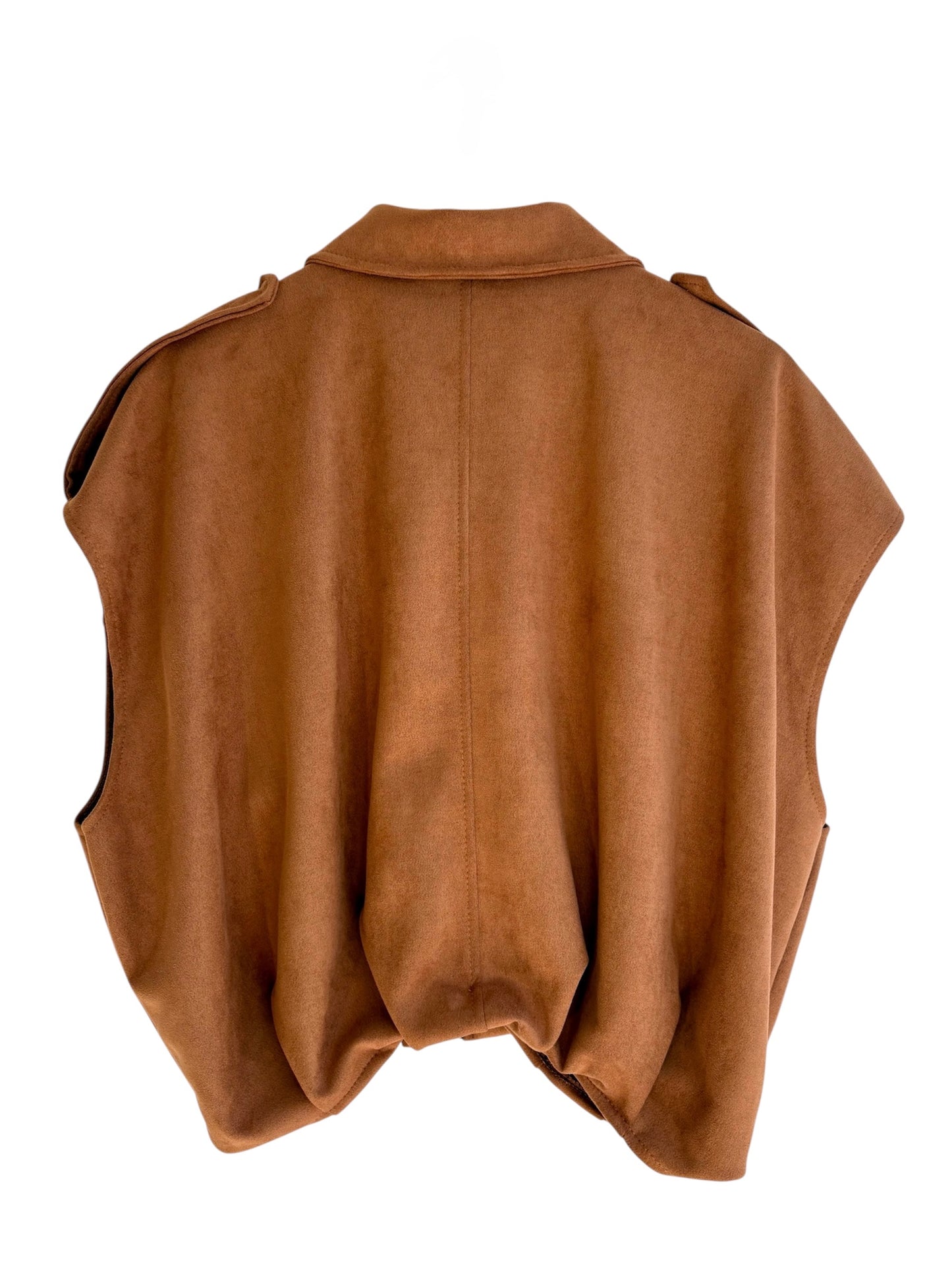 Colete com fecho camel | Minhámê