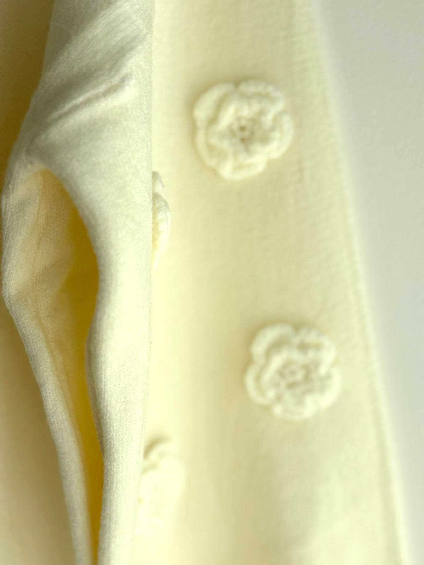 Casaco de malha mangas flores creme | Minhámê