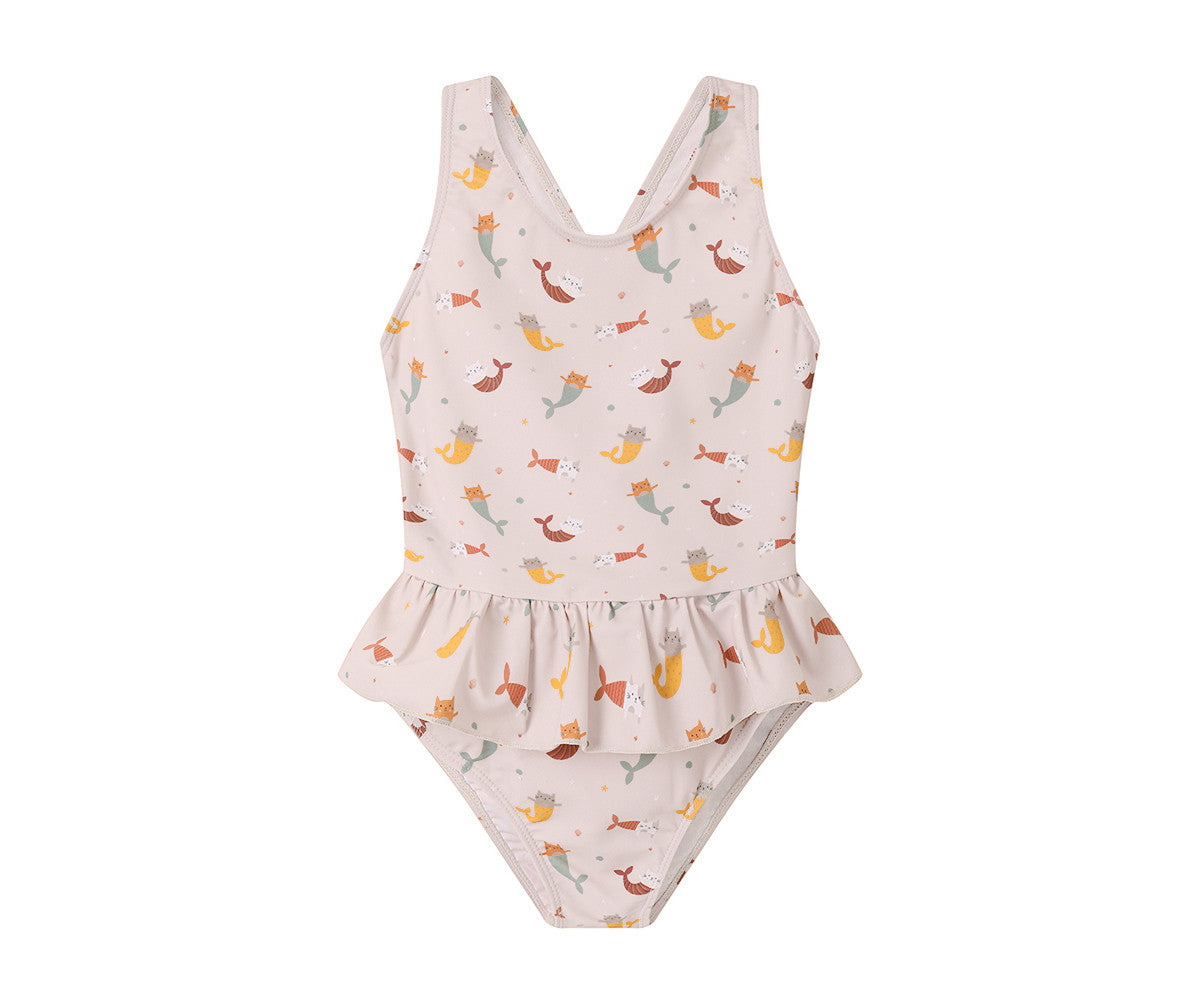 Fato de Banho com folhos Mermaid Cats | Monneka