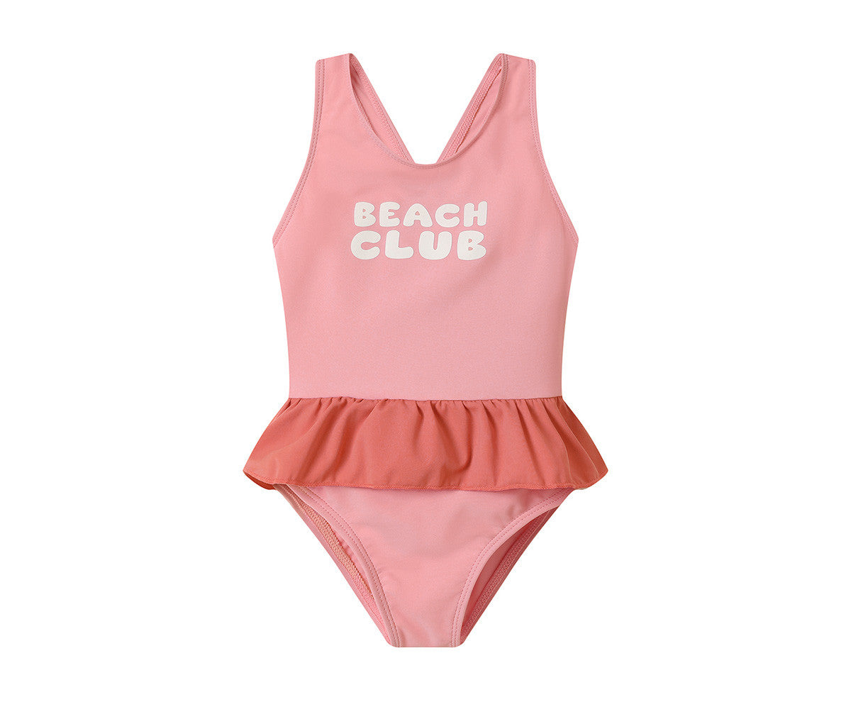Fato de Banho com folhos Stripes Bloom & Blush | Monneka