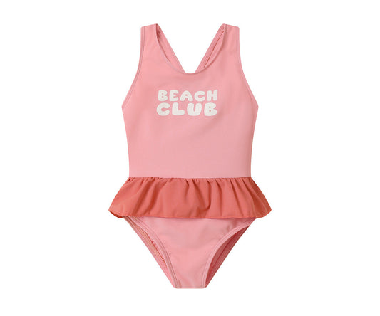 Fato de Banho com folhos Stripes Bloom & Blush | Monneka