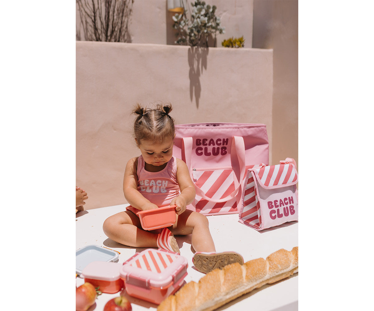 Fato de Banho com folhos Stripes Bloom & Blush | Monneka