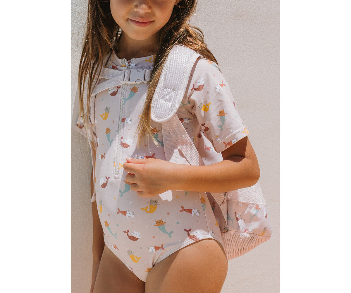 Mochila de Praia Infantil Anti-areia Mermaid Cats | Monneka