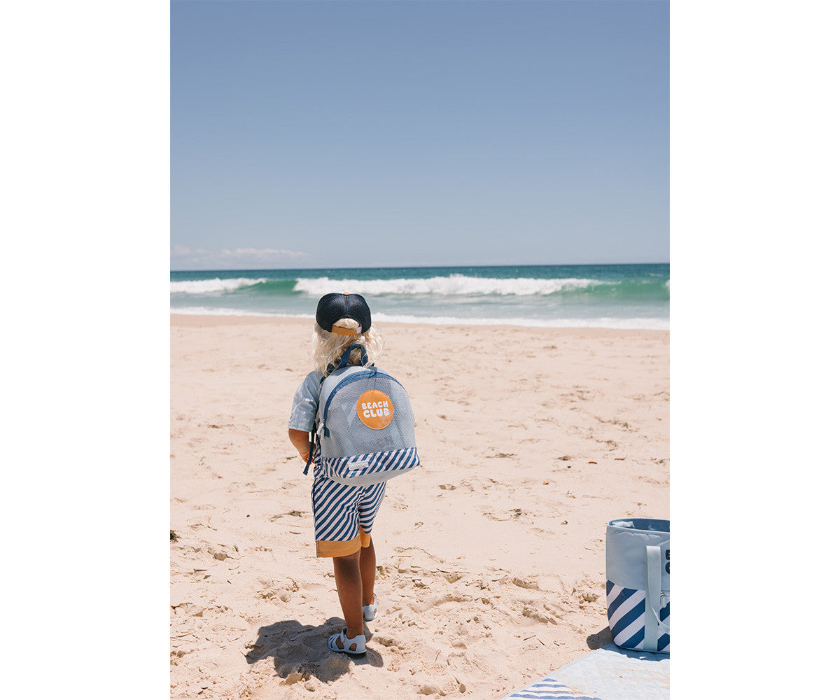 Mochila de Praia Infantil Anti-areia Stripes Blues & Beyond | Monneka