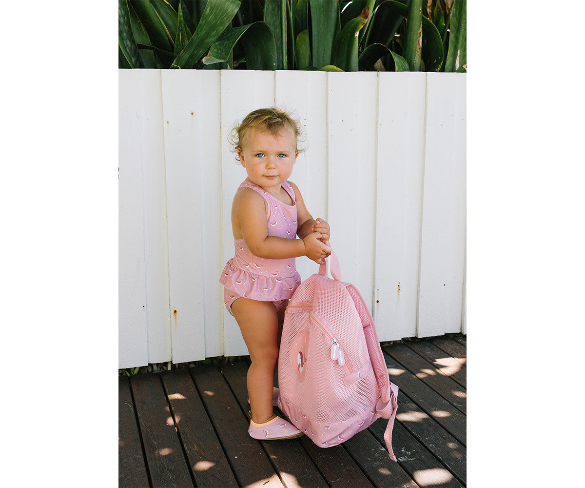 Mochila de Praia Infantil Anti-areia Whale Pink | Monneka