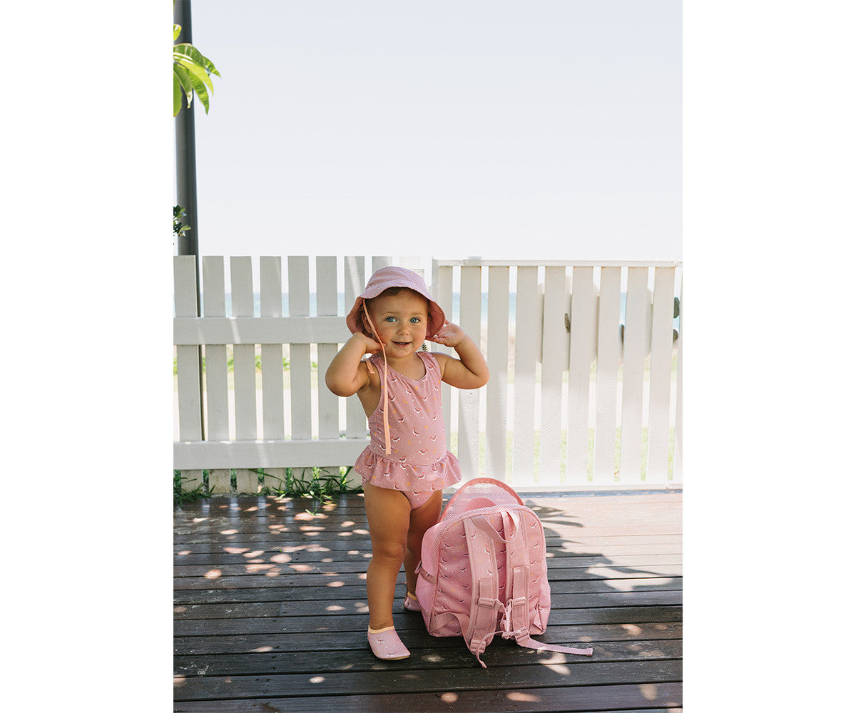 Mochila de Praia Infantil Anti-areia Whale Pink | Monneka