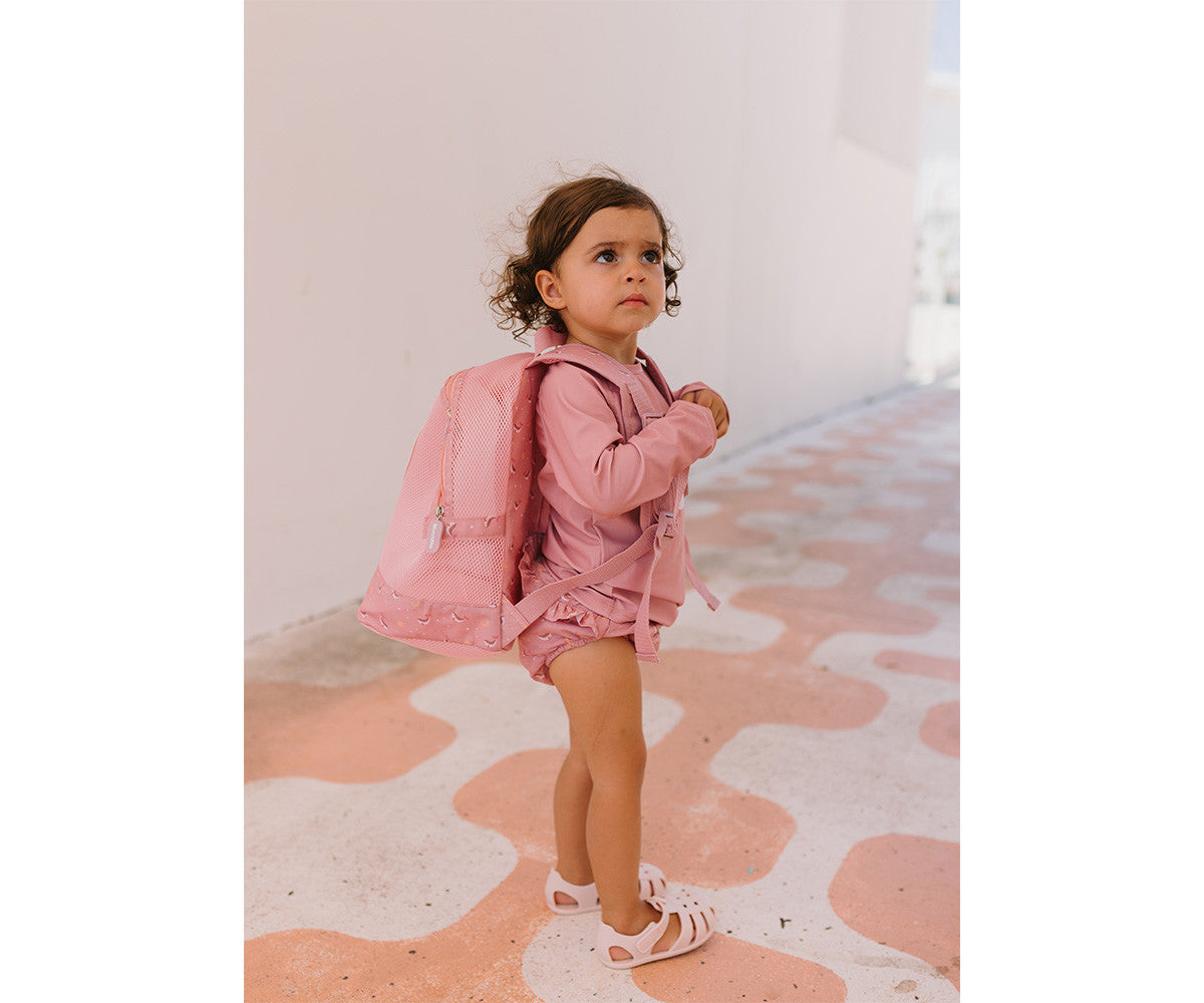 Mochila de Praia Infantil Anti-areia Whale Pink | Monneka