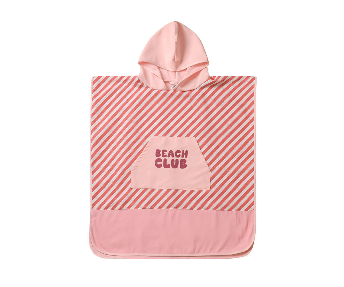 Poncho de Praia Infantil Stripes Bloom & Blush | Monneka