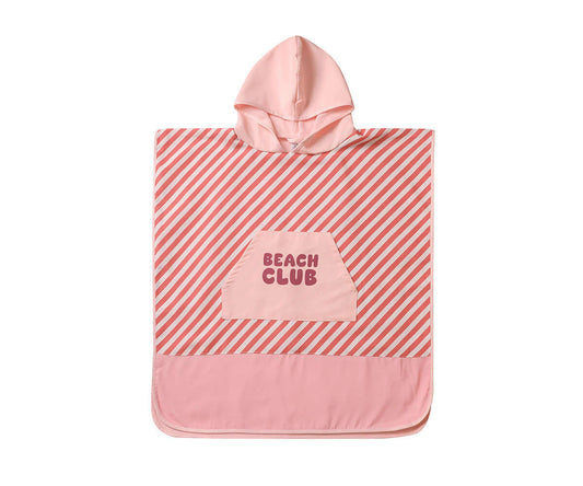 Poncho de Praia Infantil Stripes Bloom & Blush | Monneka