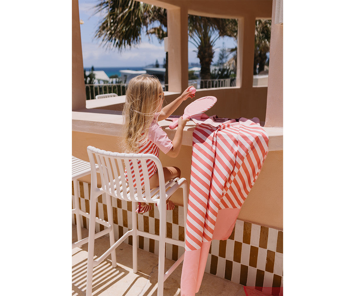 Toalha de Praia Stripes Bloom & Blush | Monneka