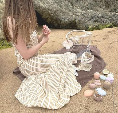 Mala de Praia Grande Anti-areia Beige | Play and Store