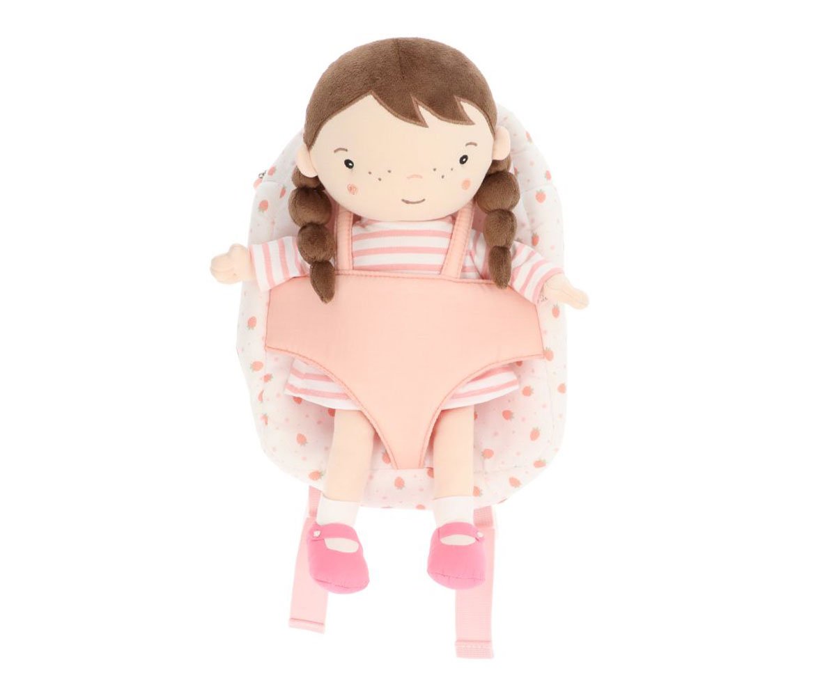 Boneca Lola com Mochila de transporte Strawberries branca | Monneka