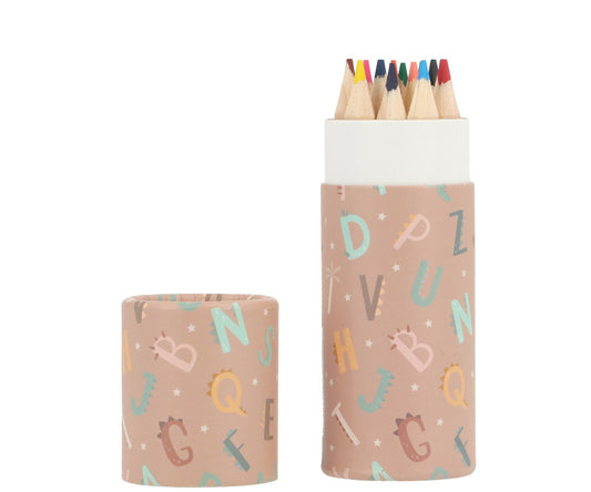 12 Lápis de Cor Funny Letters | Tutete